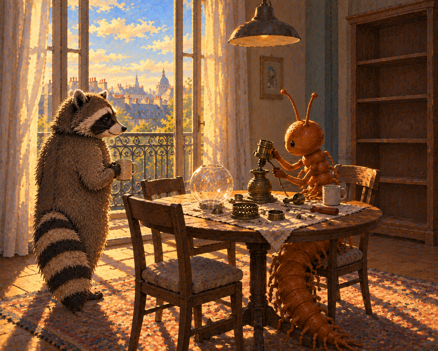 Raccoon and Centipede becoming engineers
